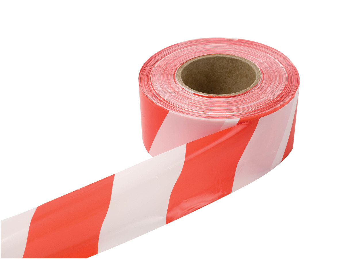 Non adhesive. Barrier tape Red & White Hazard Warning 5 metres 500 metres 
